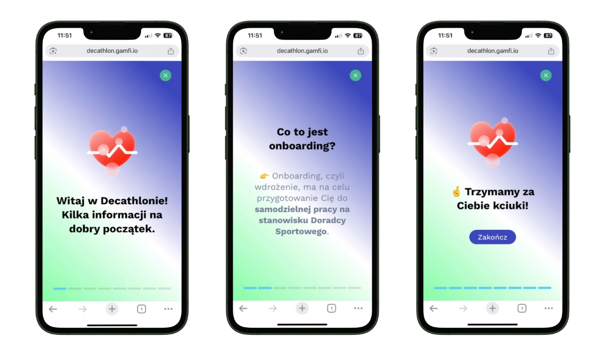 App screens on phones: tasks assigned to a stage of the process